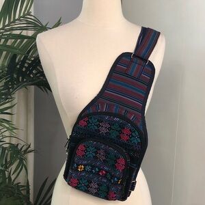 Boho Guatemalan Colorful Patterned Sling Bag